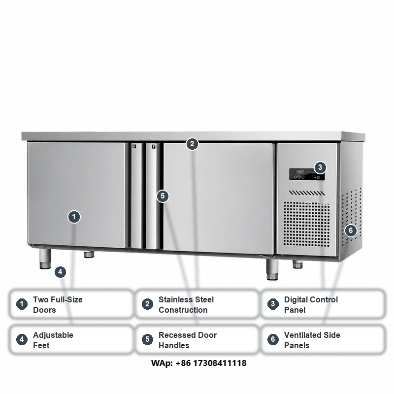 Commercial Kitchen Worktops - Armadio Refrigerato con Piano di Lavoro