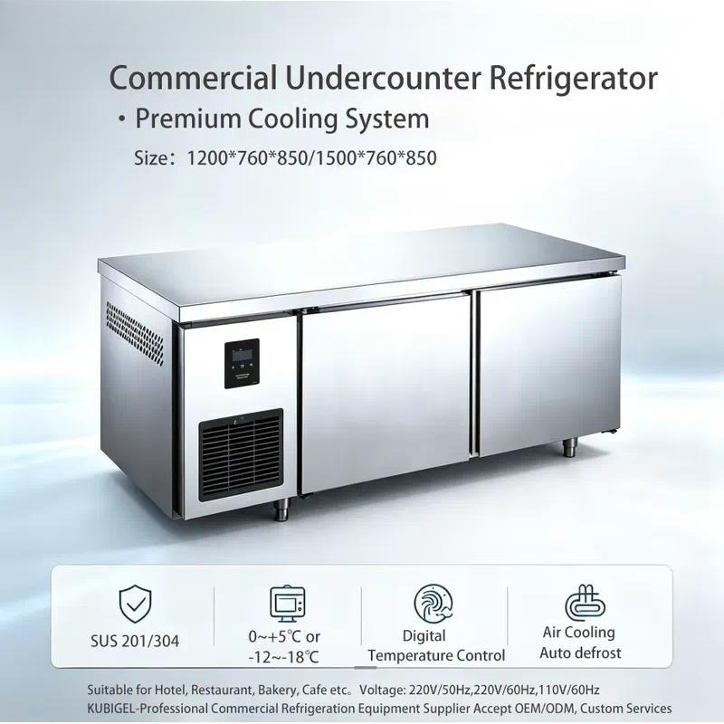 Commercial Kitchen Worktops - Frigorifero Congelatore da Banco in Acciaio