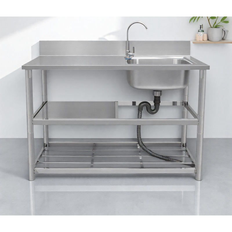 Commercial Kitchen Worktops - Lavello autoportante in acciaio inox con