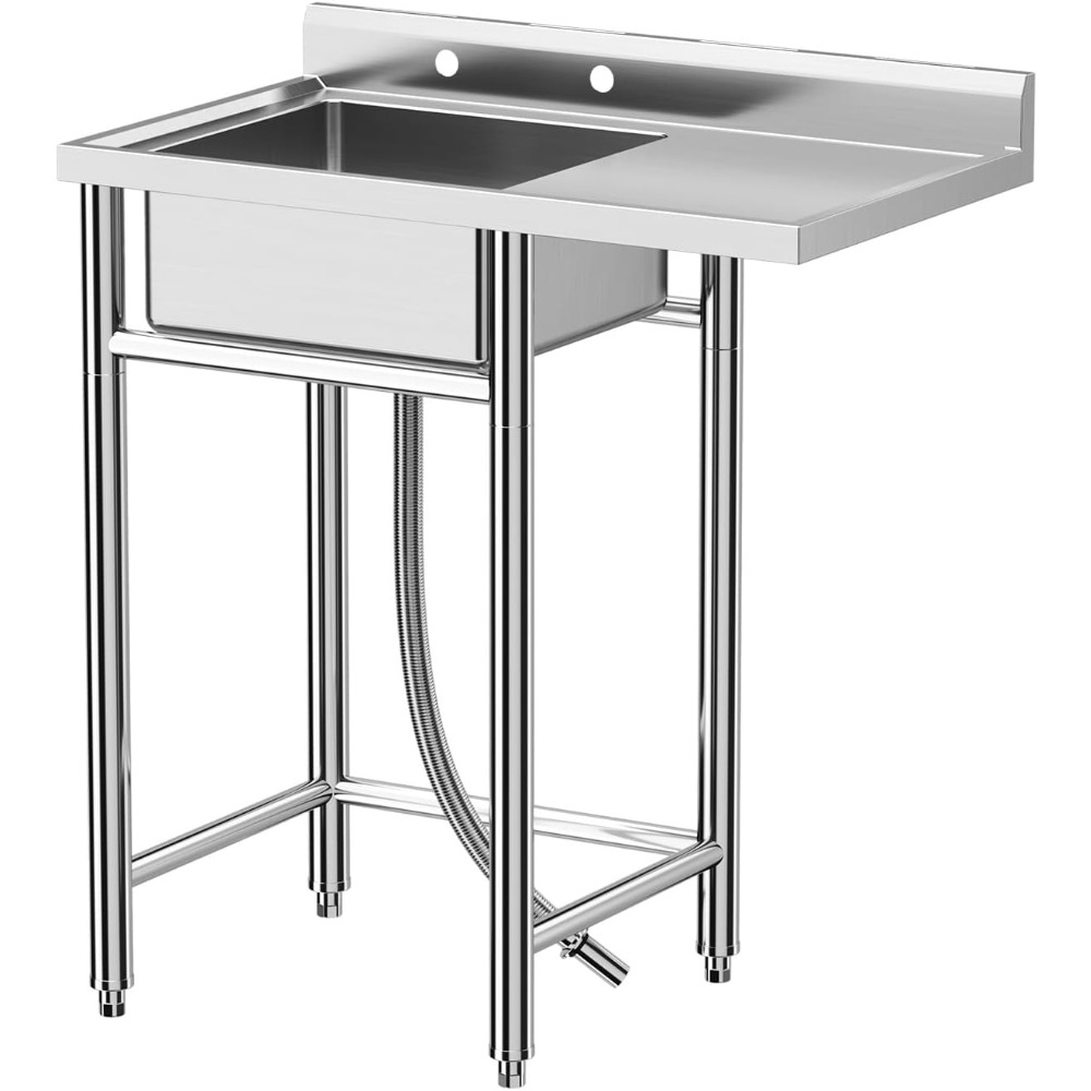 Commercial Kitchen Worktops - Lavello in acciaio inossidabile, 36x21x40 in