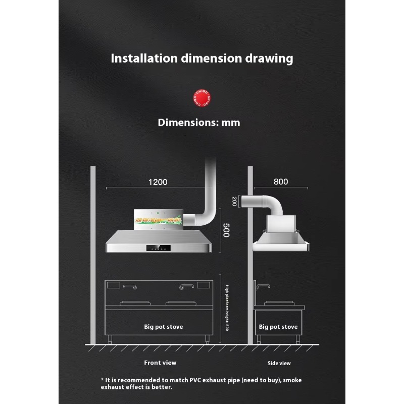 Commercial Kitchen Hoods - Cappa da Cucina Commerciale in Acciaio